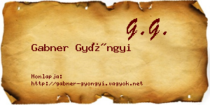 Gabner Gyöngyi névjegykártya